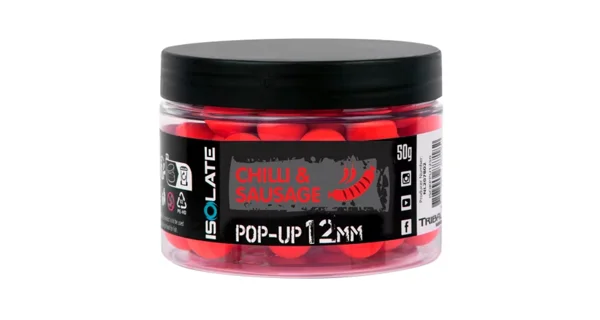 SHIMANO - Plovoucí boilie Isolate Pop-Up 12 mm 50 g Chilli Sausage Fluo Red