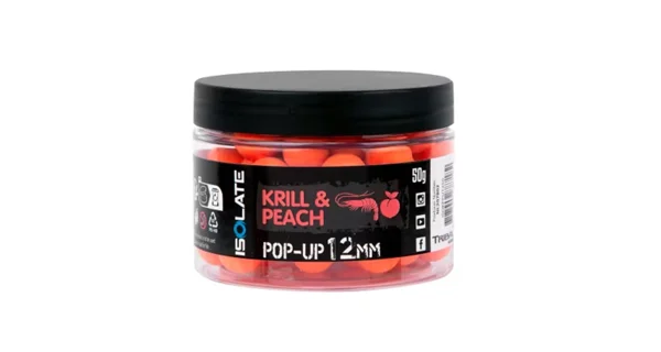 SHIMANO - Plovoucí boilie Isolate Pop-Up Krill Peach Fluoro Orange 12 mm 50 g