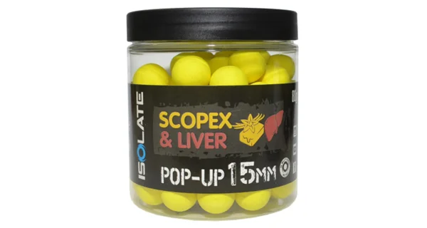 SHIMANO - Plovoucí boilie Isolate Pop-Up Scopex Liver 15 mm 80 g