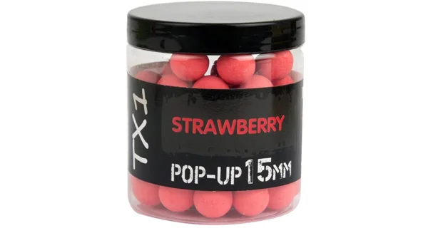 SHIMANO - Plovoucí Boilie TX1 Pop Up Strawberry Fluoro Red 15 mm 80 g