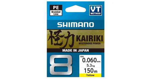 SHIMANO - Šňůra Kairiki 8 Yellow 0,13 mm 8,3 kg 150 m