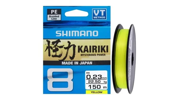 SHIMANO - Šňůra Kairiki 8 Yellow 0,13 mm 8,3 kg 150 m