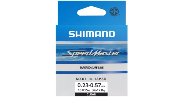 SHIMANO - Šokový vlasec Line Speedmaster Surf Taper ID 0,26-0,57 mm 10x15 m Clear