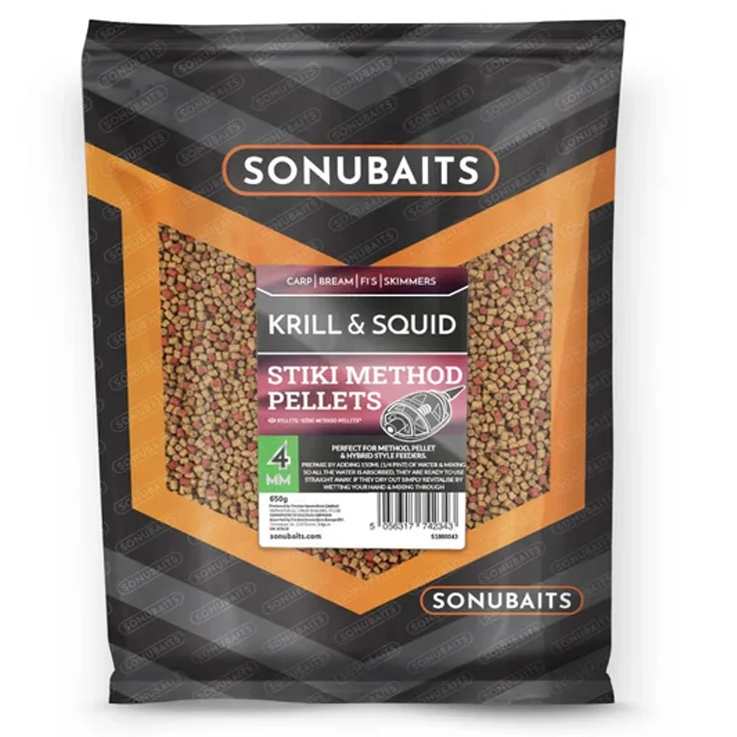 SONUBAITS SONUBAITS - Pelety Stiki Method Pellets Krill & Squid 4 mm 650 g