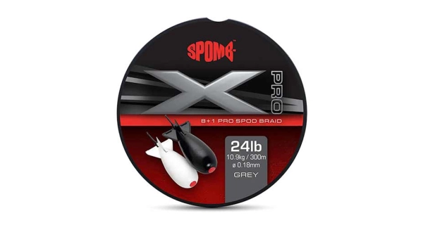 SPOMB - Splétaná šňůra X Pro Braid Grey 0,18 mm 300 m