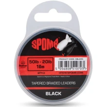 SPOMB - Ujímaný šokový vlasec Tapered Braided Leaders 50-20 lb 3x10 m Černý