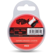SPOMB - Ujímaný šokový vlasec Tapered Braided Leaders 50-20 lb 3x10 m Červený