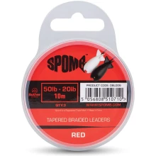 SPOMB - Ujímaný šokový vlasec Tapered Braided Leaders 50-20 lb 3x10 m Červený