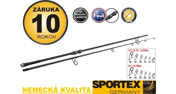SPORTEX - Kaprový prut DNA Carp 3,66 m 2,75 lb korková rukojeť