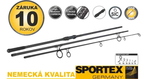 SPORTEX - Prut Competition Carp CS-4 3,65 m 3 lb M80 3 díly 2 ks