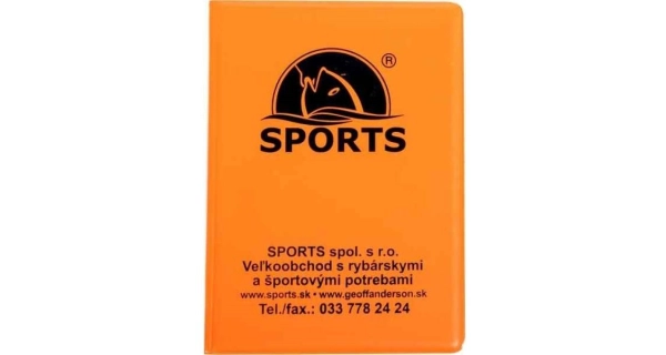SPORTS - Obal na rybářské doklady oranžový