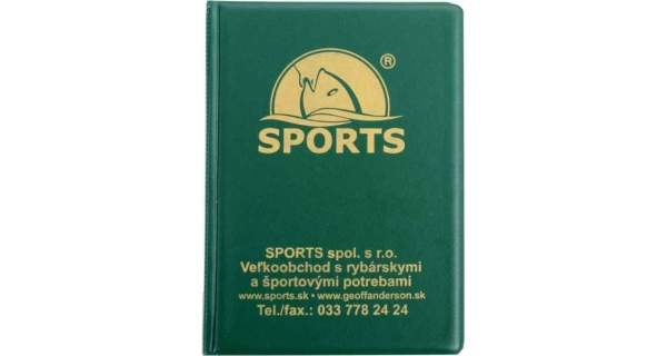 SPORTS - Obal na rybářské doklady zelený