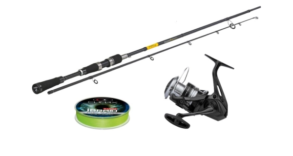 SPORTS - Prut Sportex Black Pearl GT-3 2,1 m 20 g + Naviják Shimano Aero BB C3000 + šňůra