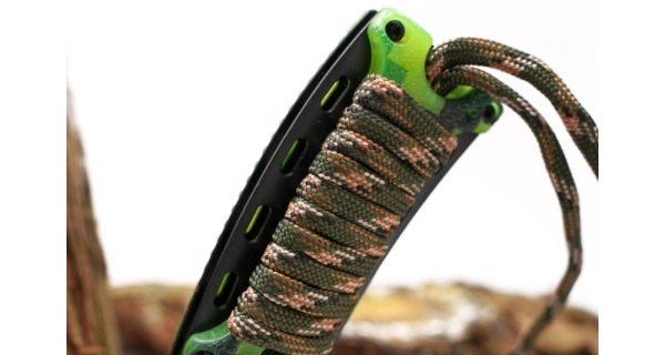 SPORTS - Skládací nůž Radient zelený maskáč 21,5 cm + podpalovač