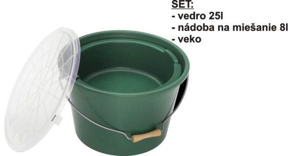 SPORTS - Vědro na krmivo 25 l + miska + víko