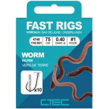 SPRO - Hotový návazec na úhoře (úhořák) C-Tec Worm Baitholder Hook Rigs 75 cm 0,25 mm vel. 8 10 ks