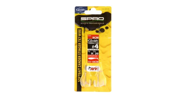 SPRO - Hotový návazec Softbait Zander Stinger 4 cm vel. 8 2 ks