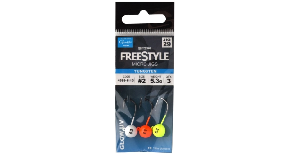 SPRO - Jigová hlava Tungsten Micro Jigs 2,7 g 1,9 cm vel. 4 Glow 3 ks