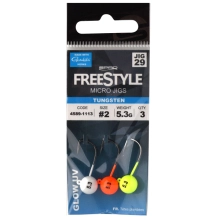 SPRO - Jigová hlava Tungsten Micro Jigs 2,7 g 2,5 cm vel. 1/0 Glow 3 ks
