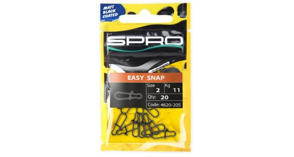 SPRO - Karabinka Matte Black Easy Snap 18 kg vel. 3 18 ks