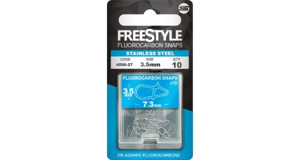 SPRO - Karabinka Reload Stainless Steel Fluorocarbon Snaps 4 mm 12 kg 10 ks