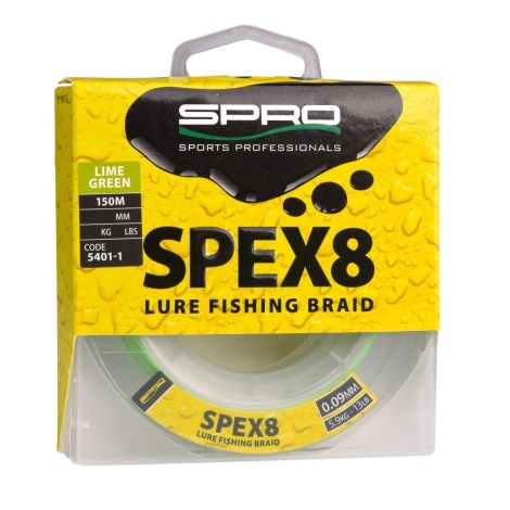 SPRO - Pletená šnůra SPEX8 Braid Lime Green 0,12 mm 150 m