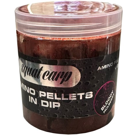 SQUAT CARP - Pelety Amino Pellets In Dip Bloody Mulberry 15 mm 180 g