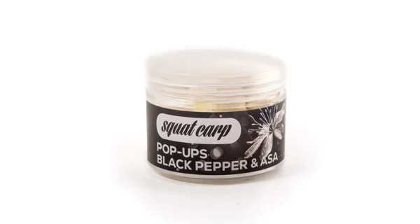 SQUAT CARP - Plovoucí boilies Pop Up 16 mm 60 g Black Pepper & Asa