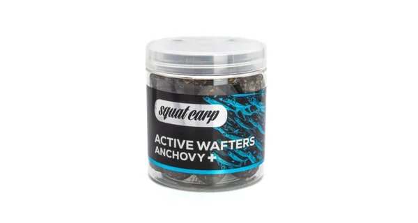 SQUAT CARP - Rozpustné neutrálně vyvážené boilies Active Wafters Anchovy+ 18 mm 150 g