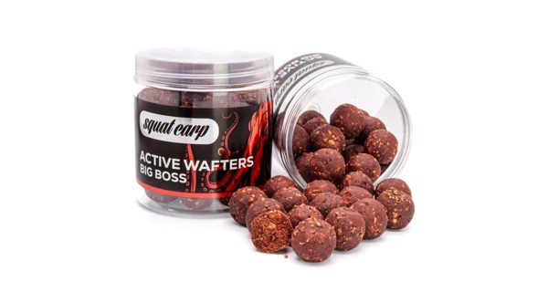 SQUAT CARP - Rozpustné neutrálně vyvážené boilies Active Wafters Big Boss 18 mm 150 g