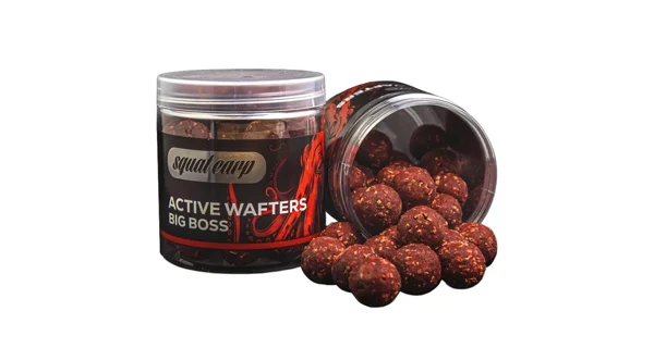 SQUAT CARP - Rozpustné neutrálně vyvážené boilies Active Wafters Big Boss 24 mm 150 g