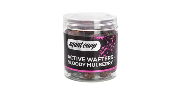 SQUAT CARP - Rozpustné neutrálně vyvážené boilies Active Wafters Bloody Mullberry 20 mm 150 g