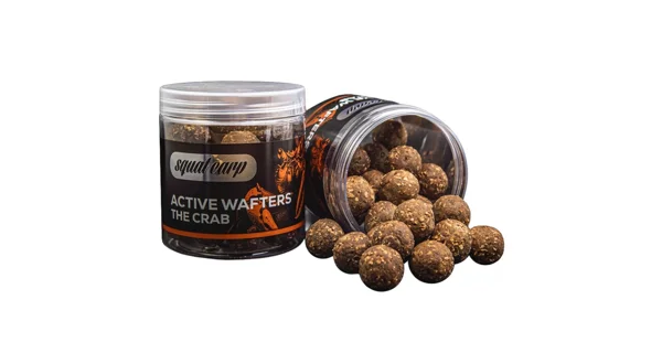 SQUAT CARP - Rozpustné neutrálně vyvážené boilies Active Wafters The Crab 24 mm 150 g