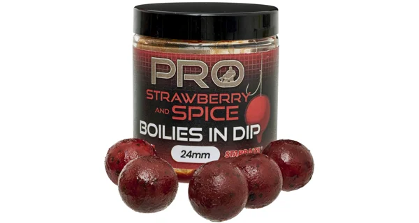STARBAITS - Boilies v dipu Probiotic Strawberry Spice 20 mm 150 g