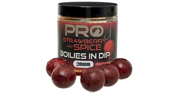 STARBAITS - Boilies v dipu Probiotic Strawberry Spice 20 mm 150 g