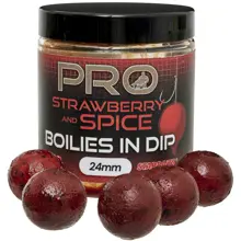 STARBAITS - Boilies v dipu Probiotic Strawberry Spice 24 mm 150 g