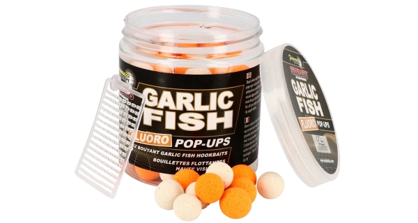 STARBAITS - Plovoucí boilie Fluo Garlic Fish 14 mm 80 g