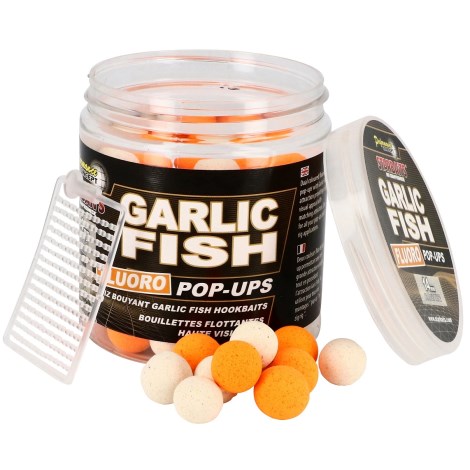 STARBAITS - Plovoucí boilie Fluo Garlic Fish 14 mm 80 g