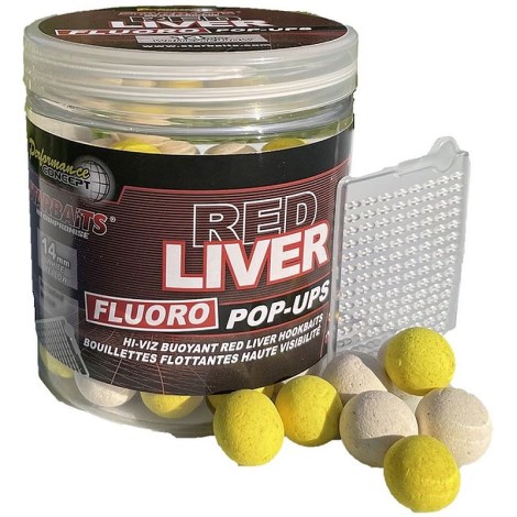 STARBAITS - Plovoucí boilie Fluo Red Liver 14 mm 80 g