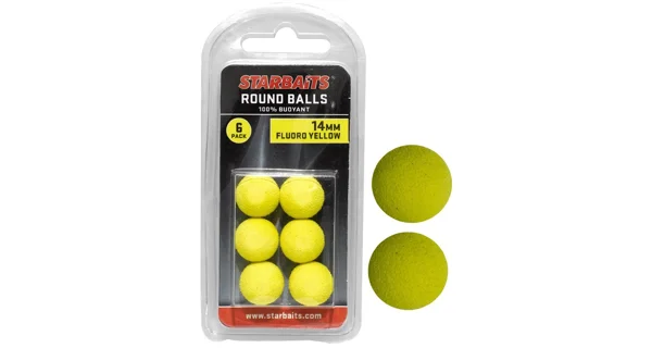 STARBAITS - Plovoucí kulička Round balls 14 mm 6 ks žlutá