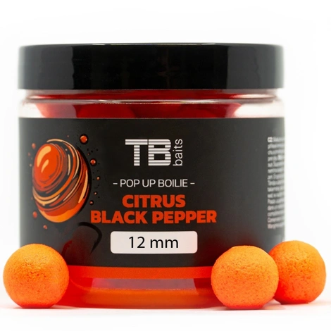 TB BAITS - Plovoucí Boilie Pop-Up Citrus Black Pepper 12 mm 65 g + NHDC