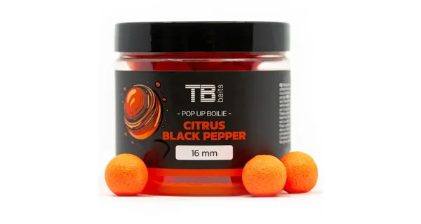 TB BAITS - Plovoucí Boilie Pop-Up Citrus Black Pepper 16 mm 65 g + NHDC