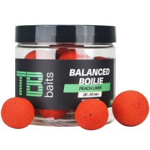 TB BAITS - Vyvážené Boilie Balanced + Atraktor Peach Liver 100 g 20-24 mm