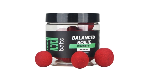 TB BAITS - Vyvážené Boilie Balanced + Atraktor Strawberry 100 g 20-24 mm