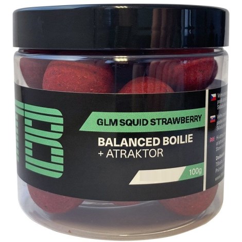 TB BAITS - Vyvážené Boilie Balanced GLM Squid Strawberry 100 g - 24 mm