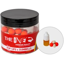 THE ONE - Plovoucí Boilie a Dumbell Pop - Up 50 g + Liquid Red Jahoda - Kořeněná klobása