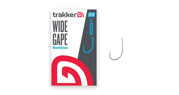 TRAKKER - Háček Wide Gape Hooks Barbless vel. 8 10 ks