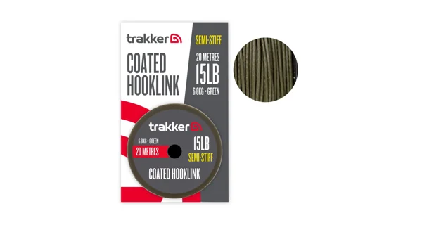 TRAKKER - Návazcová šňůra Semi Stiff Coated Hooklink Green 6,8 kg 20 m