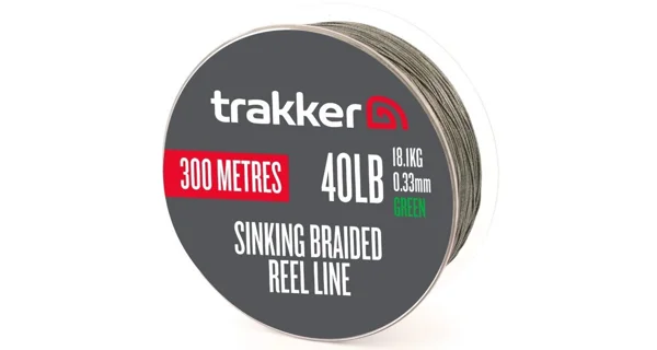 TRAKKER - Pletená šňůra Sinking Braid Reel Line 18,1 kg 0,33 mm 300 m