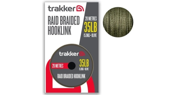 TRAKKER PRODUCTS - Návazcová šňůrka Raid Braided Hooklink 0,40 mm 15,9 kg 20 m